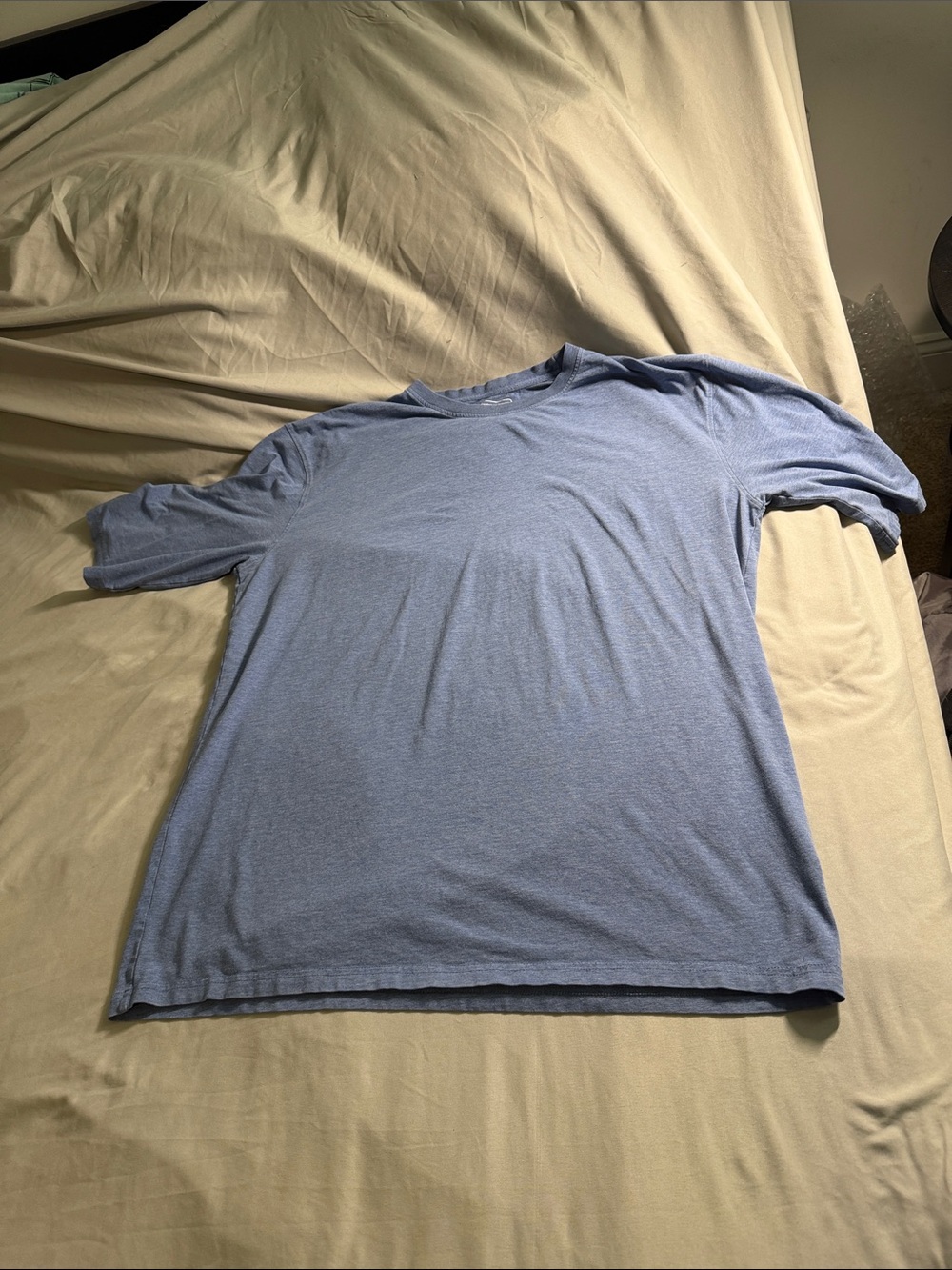 Coolibar Men's Short Sleeve Crew Tee in Heather Blue UPF 50+